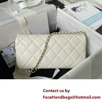 Chanel Lambskin Clutch with Chain Bag AS3791 White 2023