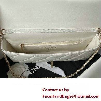 Chanel Lambskin Clutch with Chain Bag AS3791 White 2023