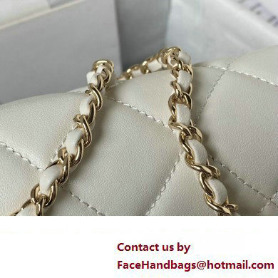 Chanel Lambskin Clutch with Chain Bag AS3791 White 2023