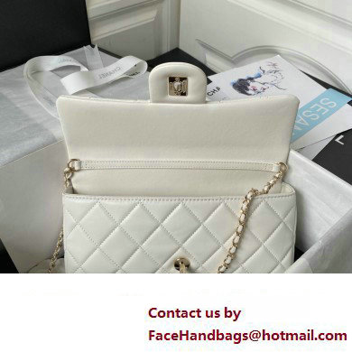 Chanel Lambskin Clutch with Chain Bag AS3791 White 2023