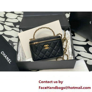 Chanel Lambskin Clutch with Chain Bag Black with Top Handle AP3383 2023