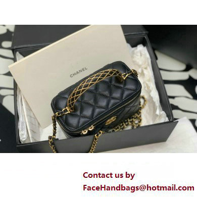 Chanel Lambskin Clutch with Chain Bag Black with Top Handle AP3383 2023