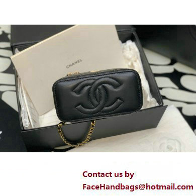 Chanel Lambskin Clutch with Chain Bag Black with Top Handle AP3383 2023