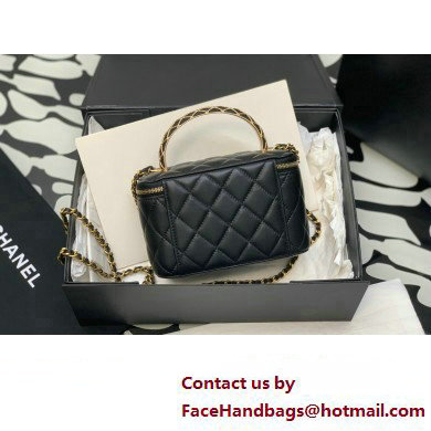 Chanel Lambskin Clutch with Chain Bag Black with Top Handle AP3383 2023