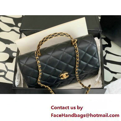 Chanel Lambskin Flap Bag Black with Top Handle AS4232 2023