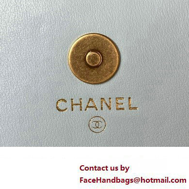 Chanel Lambskin Phone Holder with Chain Bag BLUE with Top Handle AP3385 2023