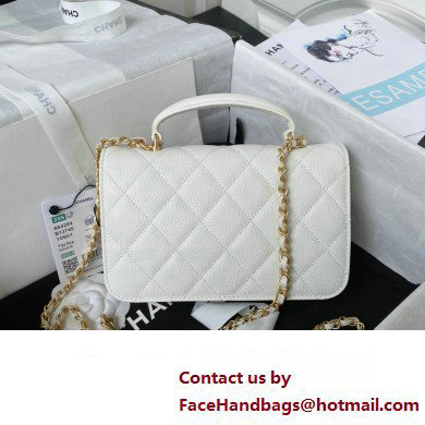 Chanel Mini Flap Bag with Top Handle AS4284 White 2023