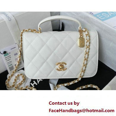 Chanel Mini Flap Bag with Top Handle AS4284 White 2023