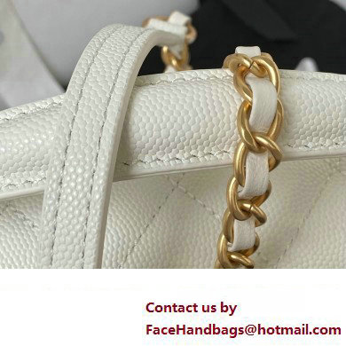 Chanel Mini Flap Bag with Top Handle AS4284 White 2023