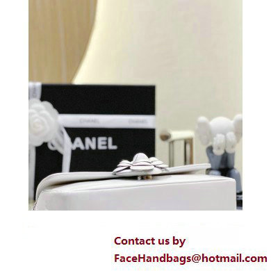 Chanel Plexi Clutch with Chain and Camellia white 2023