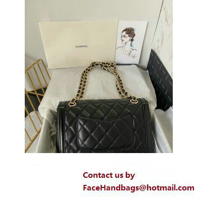 Chanel Quilted Lambskin Small Flap Bag AS4037 Black/White 2023