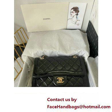 Chanel Quilted Lambskin Small Flap Bag AS4037 Black/White 2023