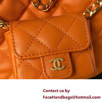 Chanel Small Backpack in Calfskin AS3947 orange 2023