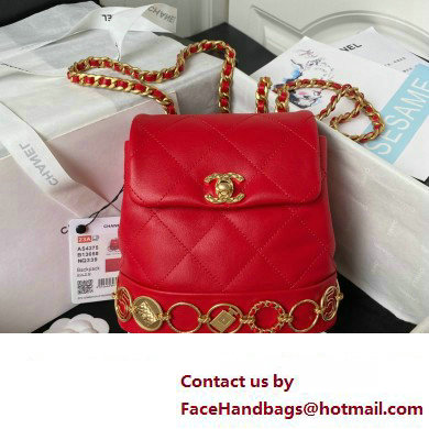 Chanel Small Backpack in Calfskin AS4275 RED 2023