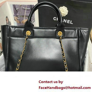 Chanel Small Deauville Bag in Calfskin black AS3257 2023