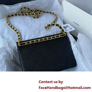 Chanel Small Flap Bag in Grained Calfskin as4169 black 2023