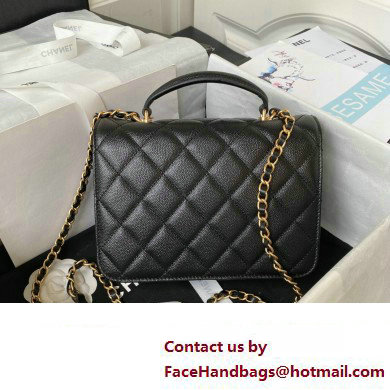 Chanel Small Flap Bag with Top Handle AS4286 Black 2023