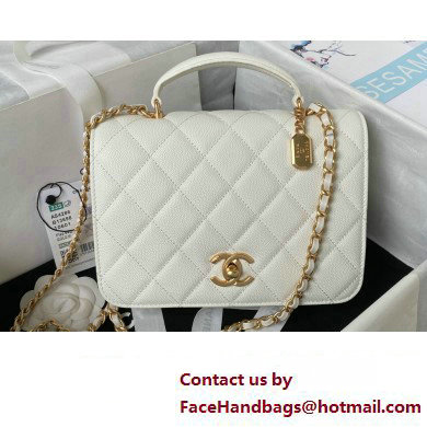 Chanel Small Flap Bag with Top Handle AS4286 White 2023