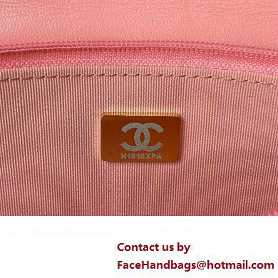 Chanel Wallet on Chain WOC Bag in Lambskin and Imitation Pearls AP3504 Pink 2023