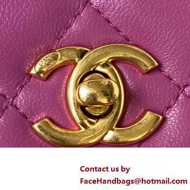 Chanel Wallet on Chain in Lambskin and Imitation Pearls AP3504 purple 2023