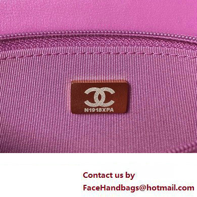 Chanel Wallet on Chain in Lambskin and Imitation Pearls AP3504 purple 2023