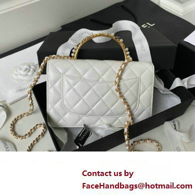 Chanel Wallet on Chain in Lambskin and Imitation Pearls AP3504 white 2023