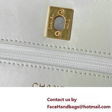 Chanel Wallet on Chain in Lambskin and Imitation Pearls AP3504 white 2023