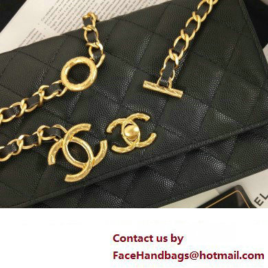 Chanel Wallet on Chain in Pearly Grained Calfskin AP3479 black 2023