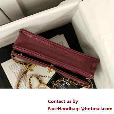 Chanel Wallet on Chain in Pearly Grained Calfskin AP3479 burgundy 2023