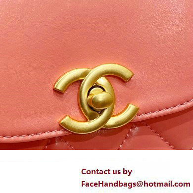 Chanel calfskin Small Flap Bag AS3038 pink 2023