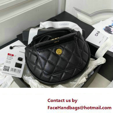 Chanel hoop loop bag in grained leather Black AP3467 2023