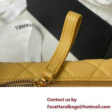 Chanel hoop loop bag in grained leather YELLOW AP3467 2023