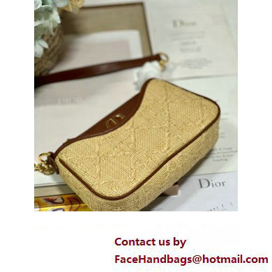 Dior 30 Montaigne Hobo Avenue Mini Bag in Natural Cannage Raffia - Click Image to Close