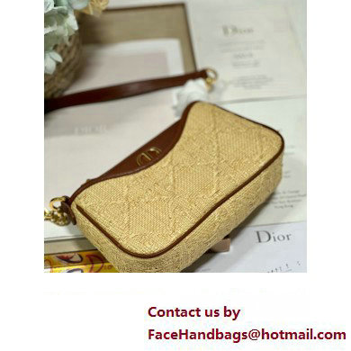 Dior 30 Montaigne Hobo Avenue Mini Bag in Natural Cannage Raffia