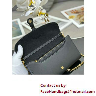 Dior Bobby East-West Pouch with Chain in Smooth Calfskin Black 2023