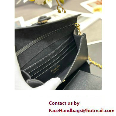 Dior Bobby East-West Pouch with Chain in Smooth Calfskin Black 2023