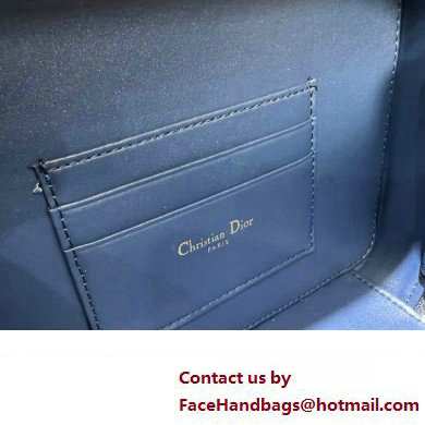 Dior Caro Box Bag in Quilted Macrocannage Calfskin Blue