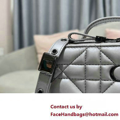 Dior Caro Box Bag in Quilted Macrocannage Calfskin Gray