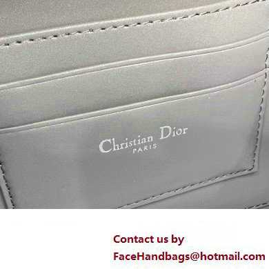 Dior Caro Box Bag in Quilted Macrocannage Calfskin Gray