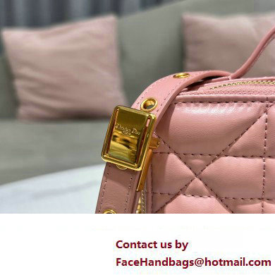 Dior Caro Box Bag in Quilted Macrocannage Calfskin Pink