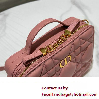 Dior Caro Box Bag in Quilted Macrocannage Calfskin Pink