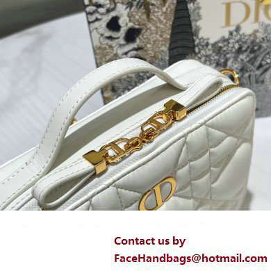 Dior Caro Box Bag in Quilted Macrocannage Calfskin White