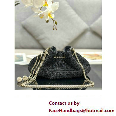 Dior Dream Bucket bag in Cannage Cotton with Bead Embroidery Black 2023