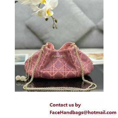 Dior Dream Bucket bag in Cannage Cotton with Bead Embroidery pink 2023