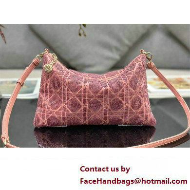 Dior Dream bag in pink Cannage Cotton with Bead Embroidery 2023