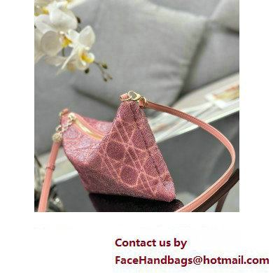 Dior Dream bag in pink Cannage Cotton with Bead Embroidery 2023