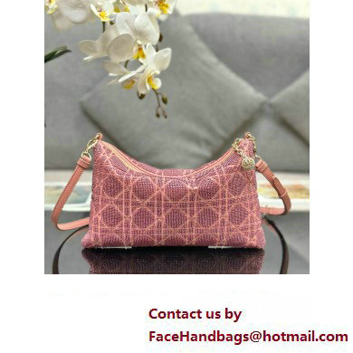 Dior Dream bag in pink Cannage Cotton with Bead Embroidery 2023