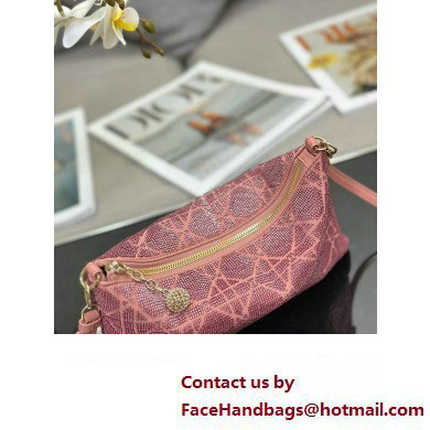 Dior Dream bag in pink Cannage Cotton with Bead Embroidery 2023