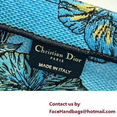 Dior Medium Book Tote Bag in Multicolor Toile de Jouy Voyage Embroidery Blue