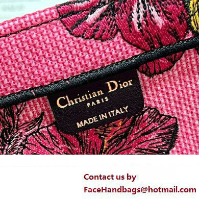 Dior Medium Book Tote Bag in Multicolor Toile de Jouy Voyage Embroidery Fuchsia